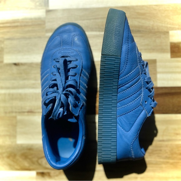 ADIDAS | 6.5 | SAMBAROSE Samba Lilac Periwinkle Lace Thick Platform Gum Sneakers - Picture 2 of 15